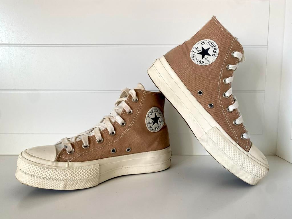Converse All Star Platform Sneakers Maat 39, Ophalen of Verzenden, Zo goed als nieuw, Bruin, Sneakers of Gympen