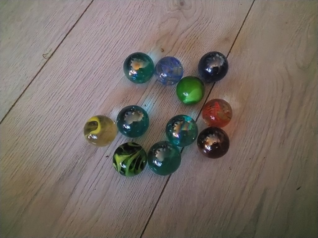 11 XXL knikkers + een gratis coole XL knikker, Ophalen of Verzenden, Zo goed als nieuw
