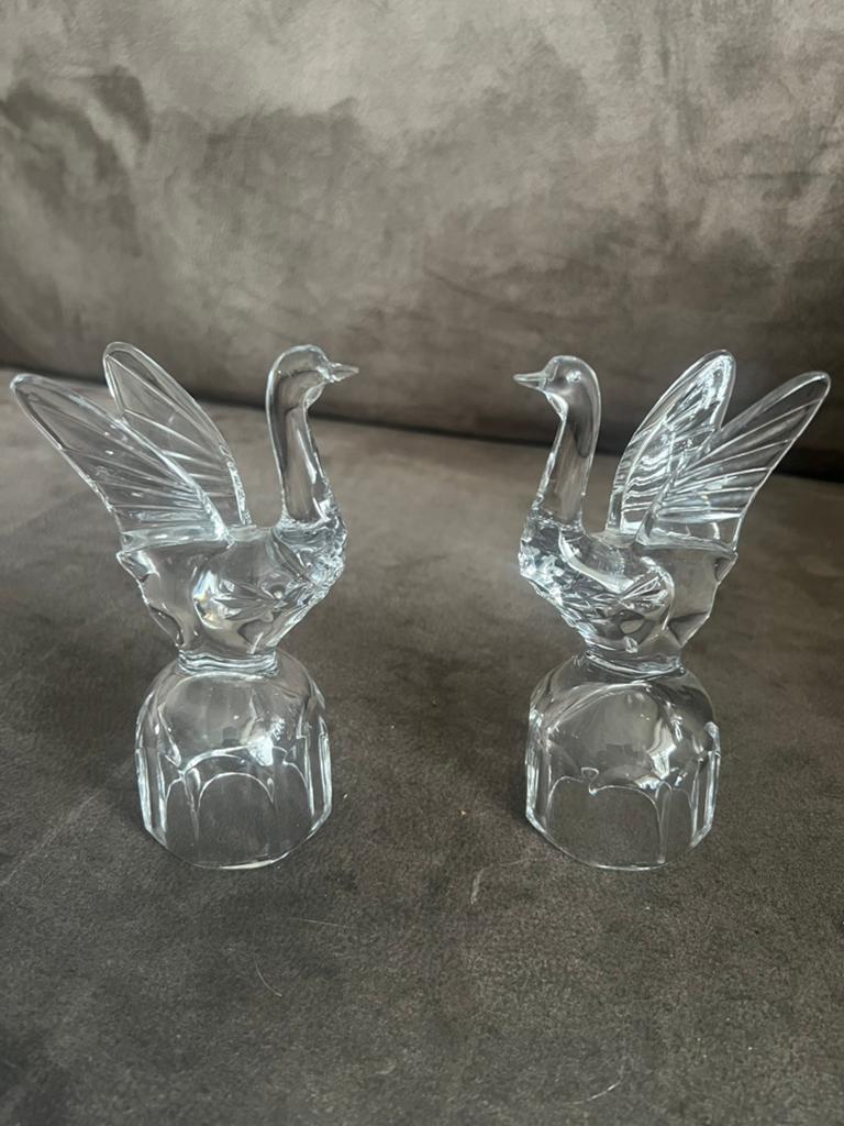 Vintage Beeldjes Zwanen / Kristal / Glas., Antiek en Kunst, Antiek | Glas en Kristal, Ophalen of Verzenden