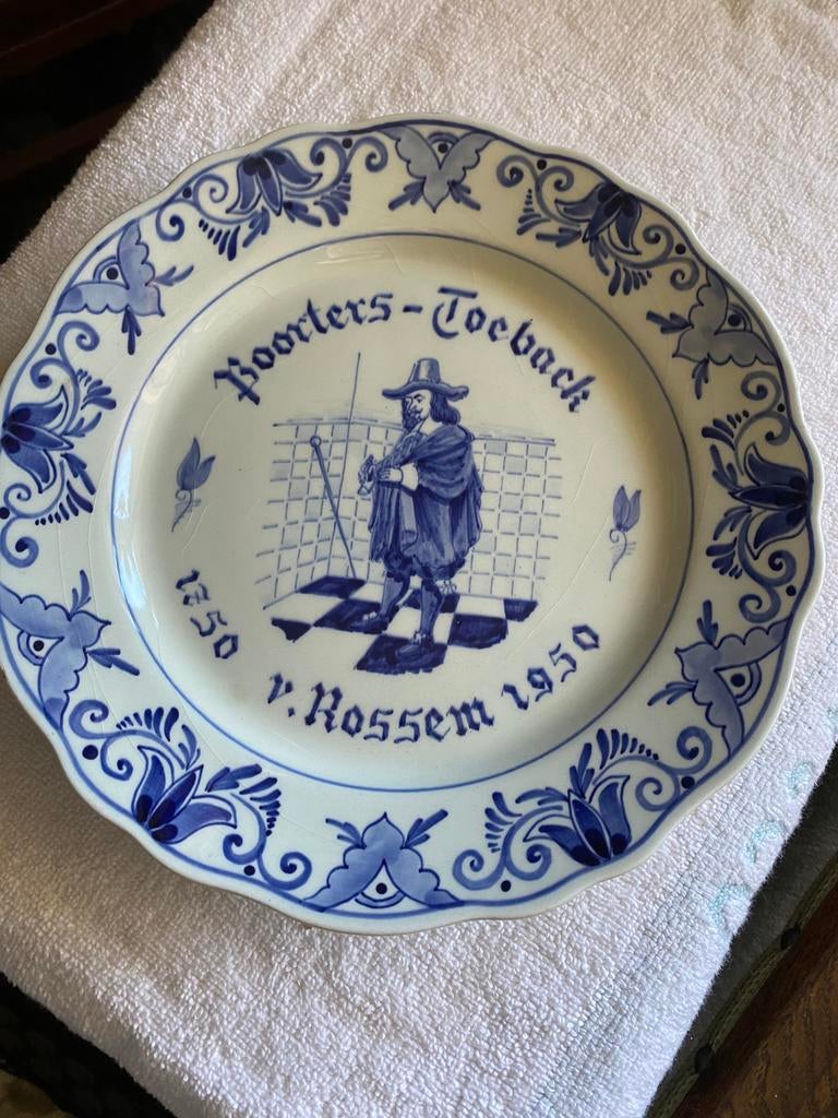 delftsblauw bord goedewaagen poorters tabak van rossem, Ophalen of Verzenden, Gebruikt, Overige typen