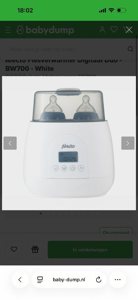 Alecto flessen verwarmer, Kinderen en Baby's, Babyvoeding en Toebehoren, Ophalen, Gebruikt, Sterilisator