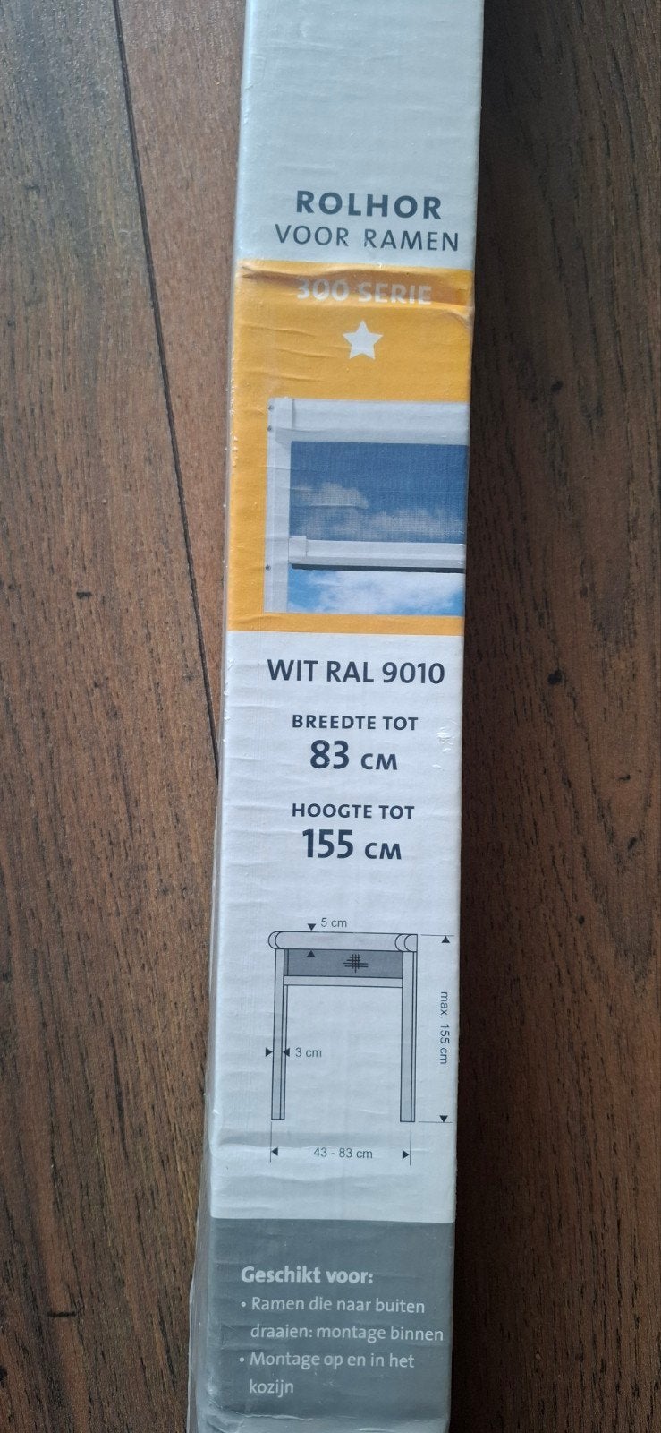 Bruynzeel Rolhor Raam Wit (RAL 9010)  83x155cm., Ophalen, Kunststof, Overige typen, Minder dan 200 cm