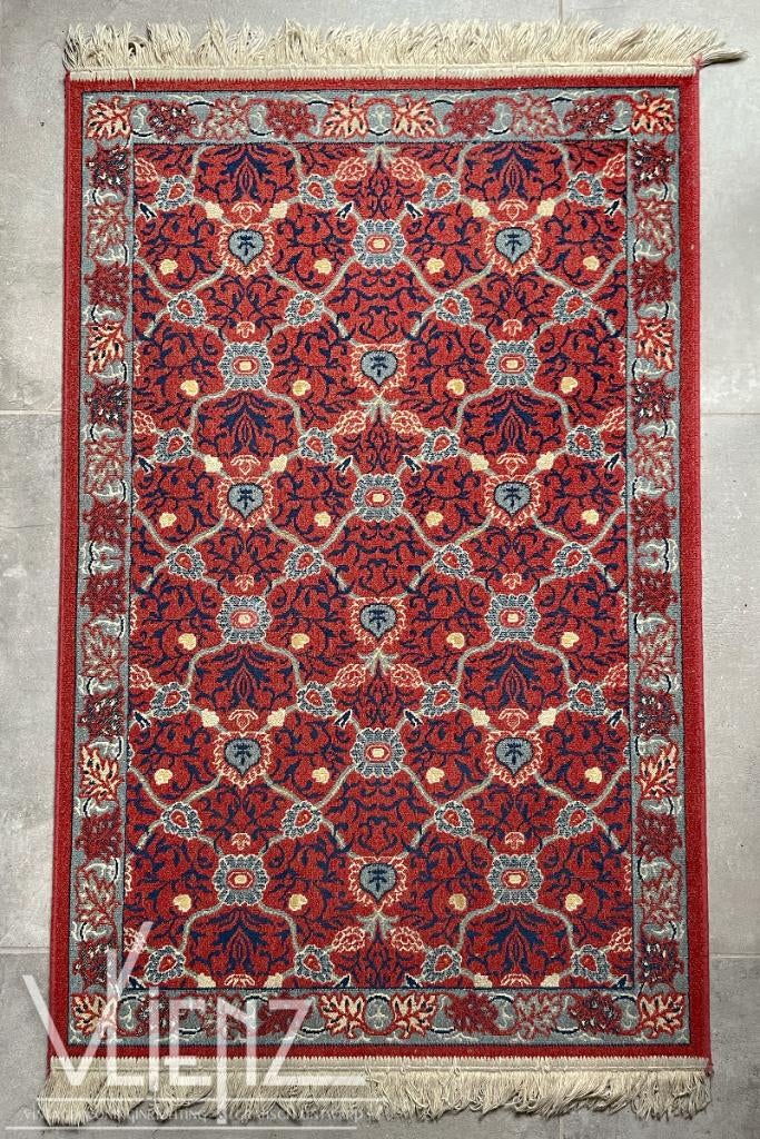 Vintage tapijt, vloerkleed, wandkleed oranje rood, Vintage, retro, Gebruikt, 100 tot 150 cm, -
