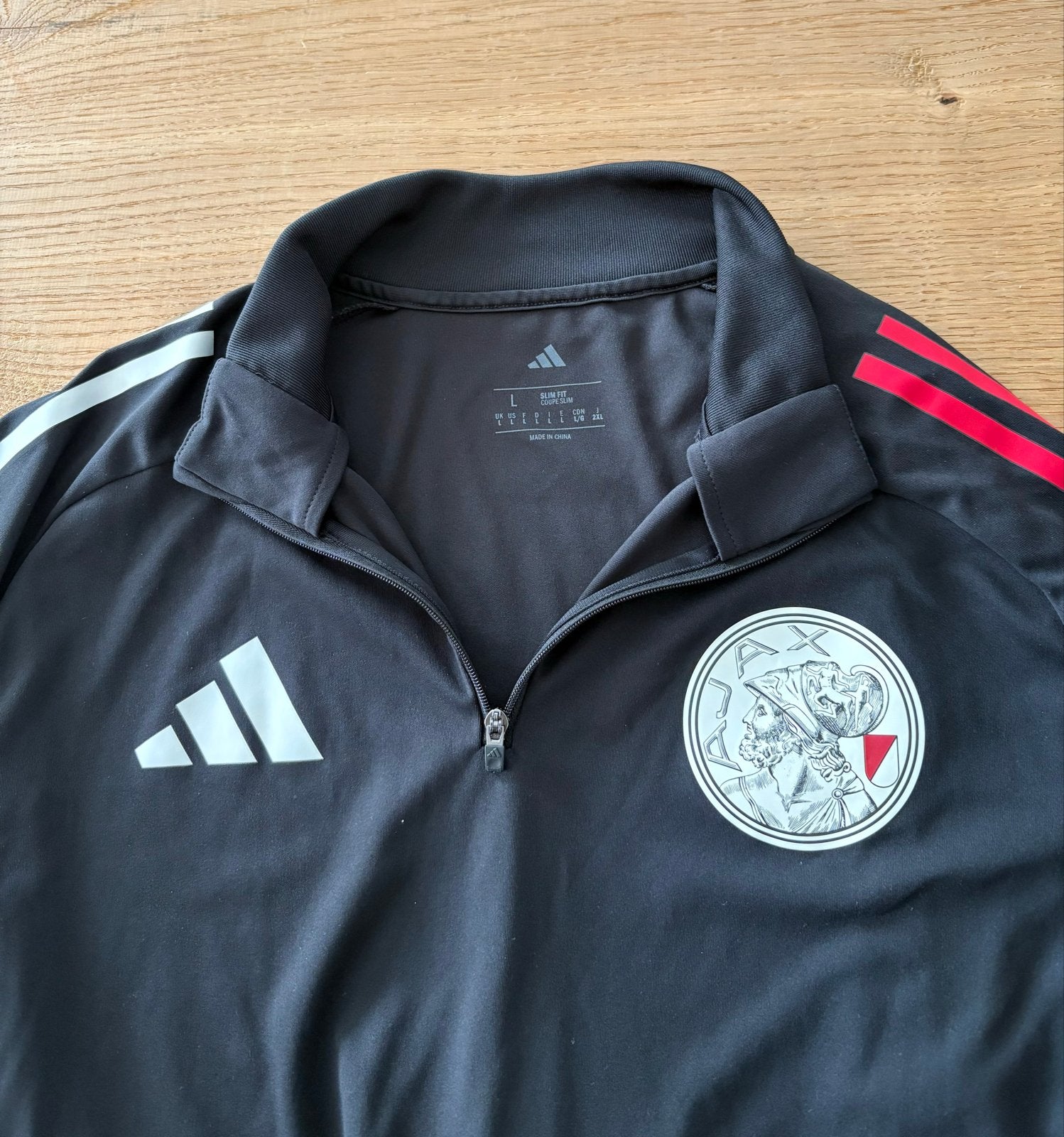 Nieuw Ajax Trainingspak Zwart Rood Wit - Trui L, Broek M, Maat 48/50 (M), Zwart, Nieuw, Ophalen of Verzenden