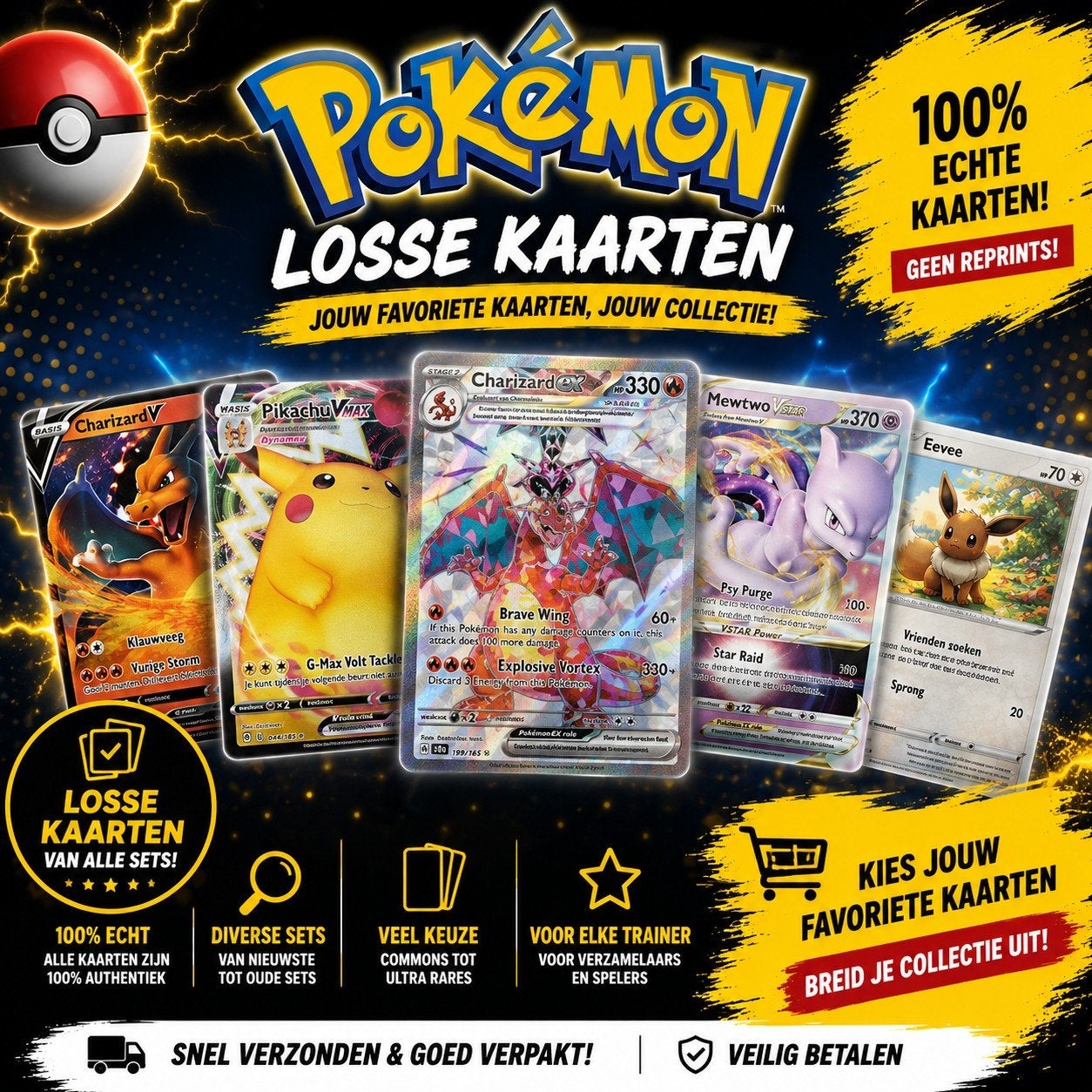 Pokémon Basic Energy Kaarten (6 stuks), Ophalen of Verzenden, Nieuw, Losse kaart