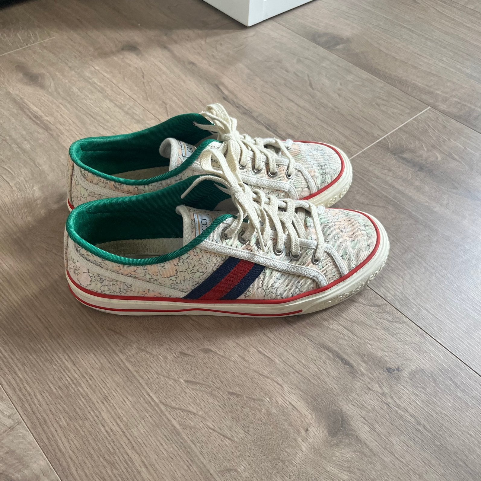 Liberty of London x Gucci tennis trainers schoenen sneakers, Kleding | Dames, Beige, Ophalen of Verzenden, Sneakers of Gympen