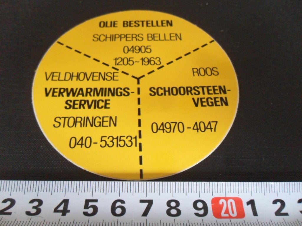 sticker oerle schippers olie eersel roos schoorsteenvegen, Ophalen of Verzenden, Zo goed als nieuw