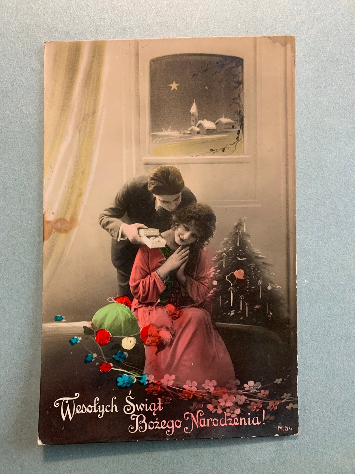 Kerst, Verzamelen, Ansichtkaarten | Themakaarten, Ophalen of Verzenden, 1920 tot 1940, Gelopen, Feest(dag)