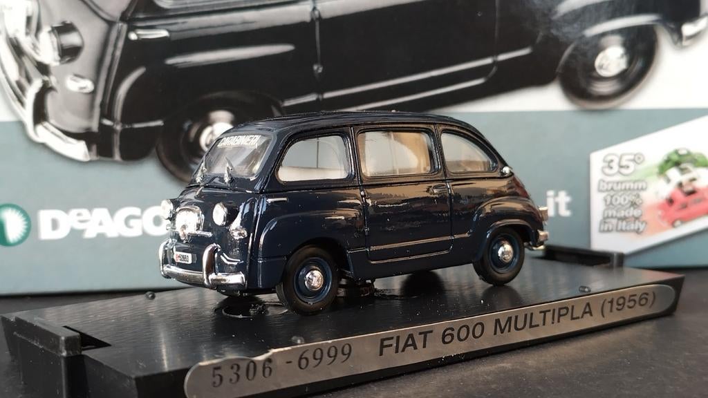 Fiat 600 Multipla Carabinieri 1956 1:43 Brumm Pol, Hobby en Vrije tijd, Modelauto's | 1:43, Overige merken, Auto, Verzenden, Nieuw