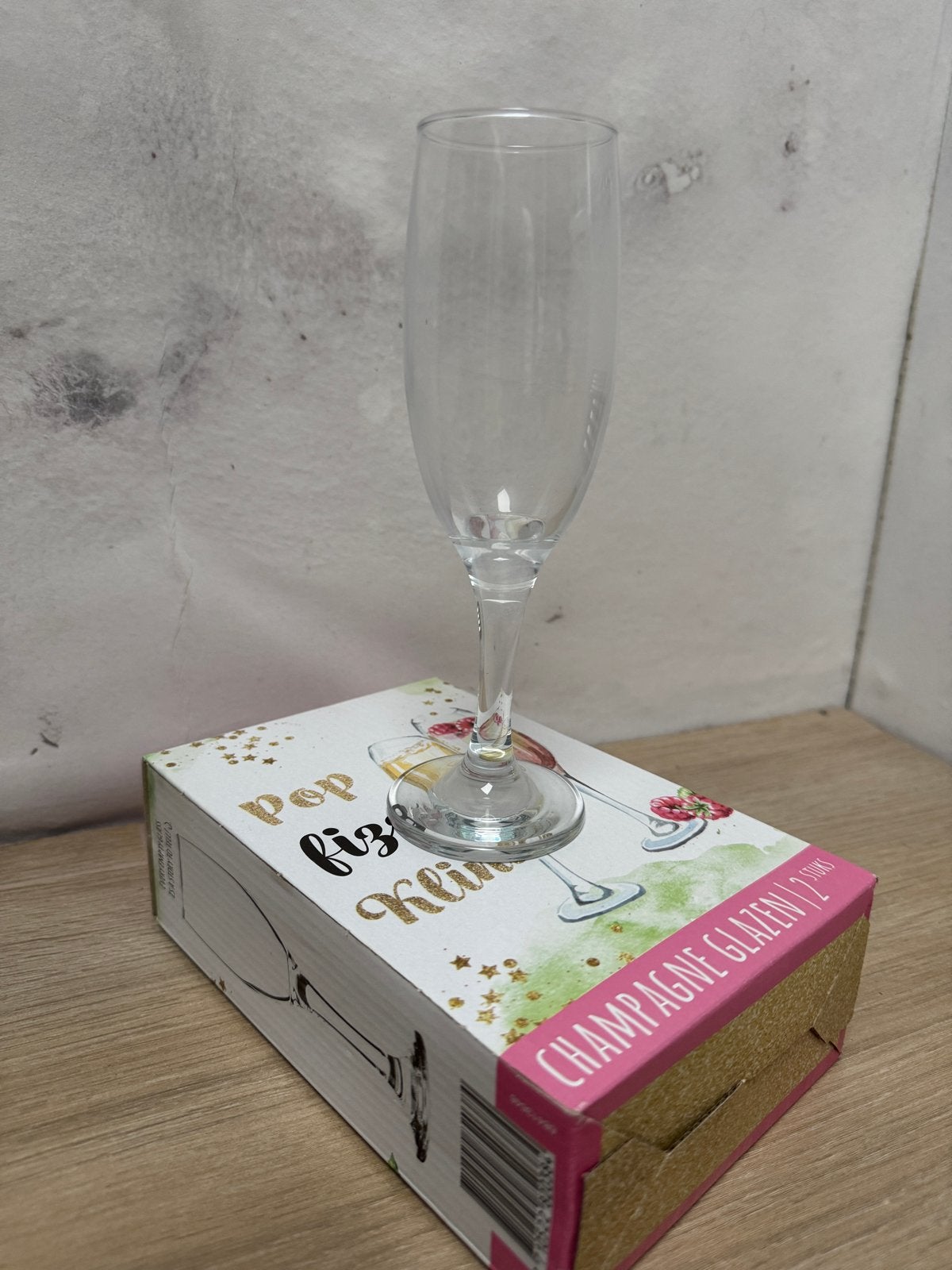 2 Nieuwe Prosecco / Champagne Glazen, Ophalen of Verzenden, Nieuw, Glas