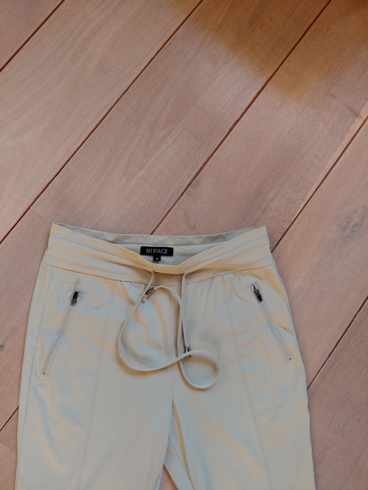 als nw travelstof MIPIACE beige ds pantalon/chino mt M, Maat 38/40 (M), Beige, MIPIACE, Ophalen of Verzenden
