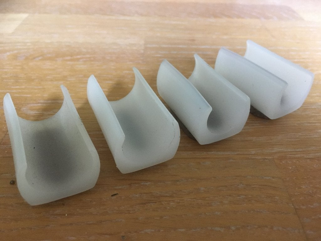4 pootdppen TECTA (nu Vitra), Kunststof, Design klassiekers, Wit, Nieuw