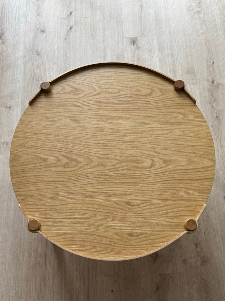 Coffee table - Cooee Design Woody Ø80 cm, Ophalen, 50 tot 100 cm, 50 tot 100 cm, Zo goed als nieuw