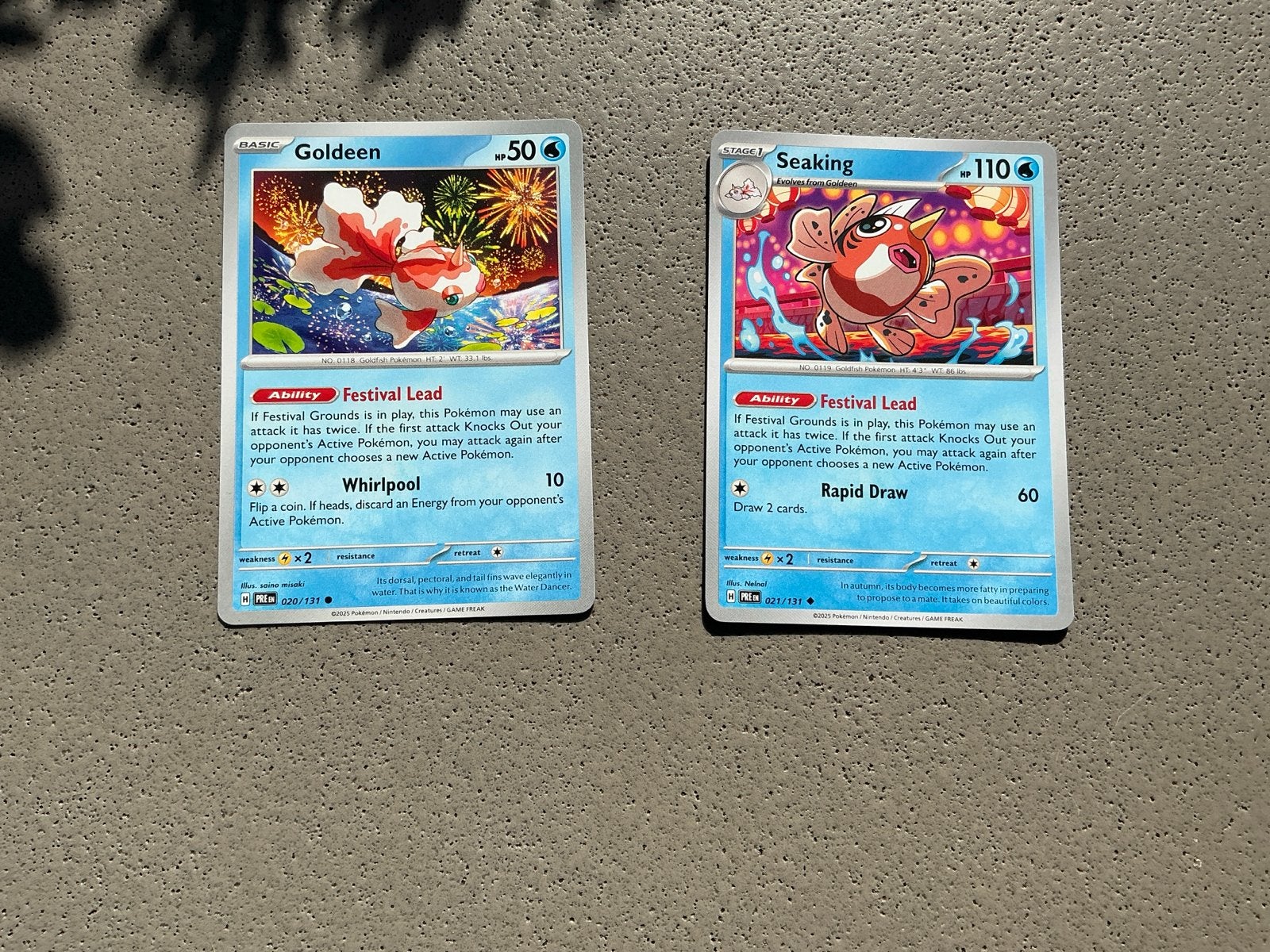 Pokémon kaarten: Goldeen en Seaking (Festival Lead), Ophalen of Verzenden, Zo goed als nieuw, Losse kaart