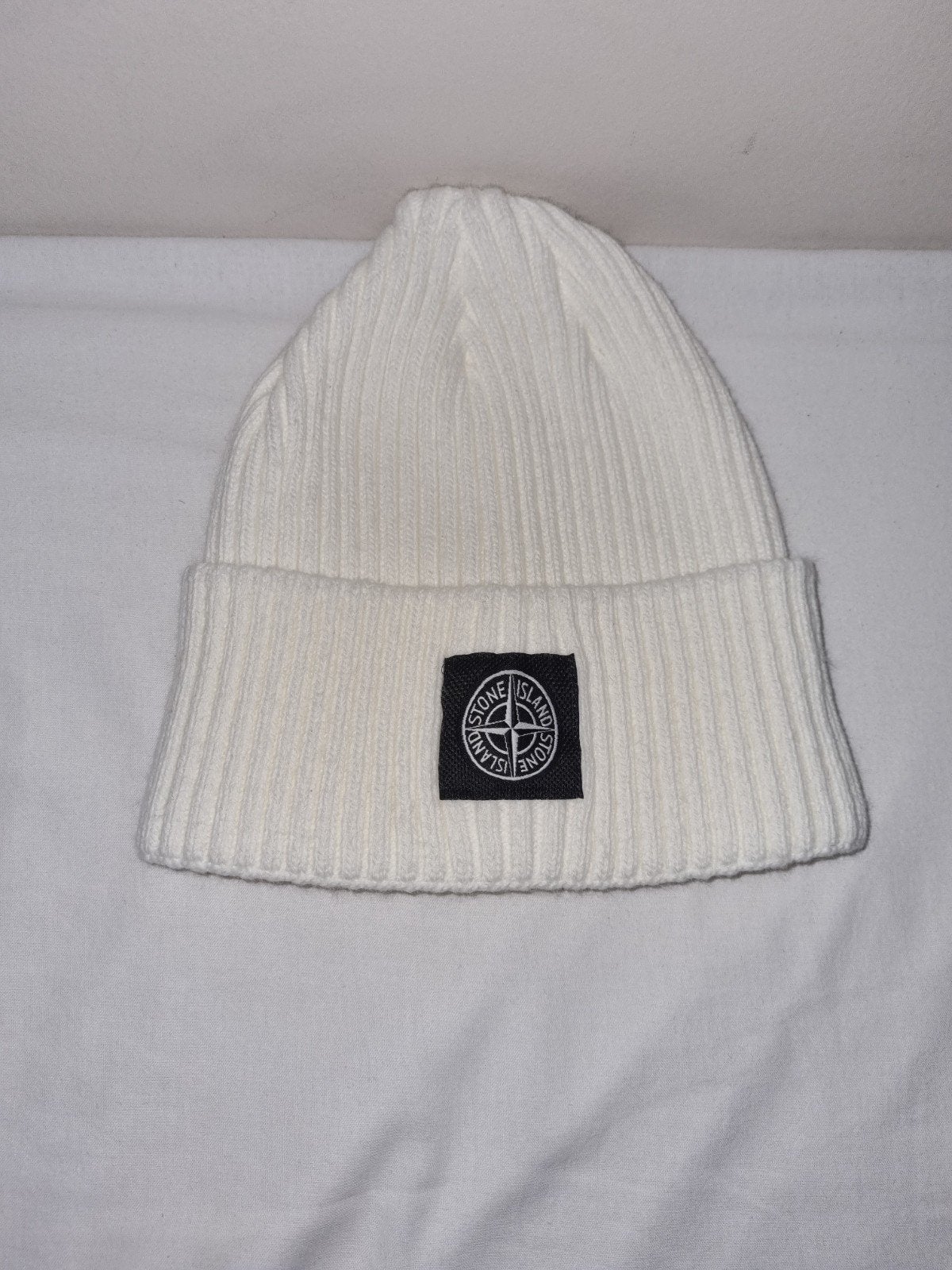 Stone Island Muts - Crème Wit, Kleding | Heren, Ophalen, Zo goed als nieuw, Muts
