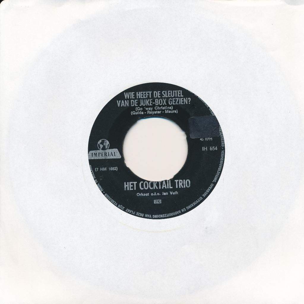 1892 Cocktail Trio - Wie heeft de sleutel ........ (1965), Cd's en Dvd's, Vinyl Singles, Gebruikt, 7 inch, Single, Ophalen of Verzenden