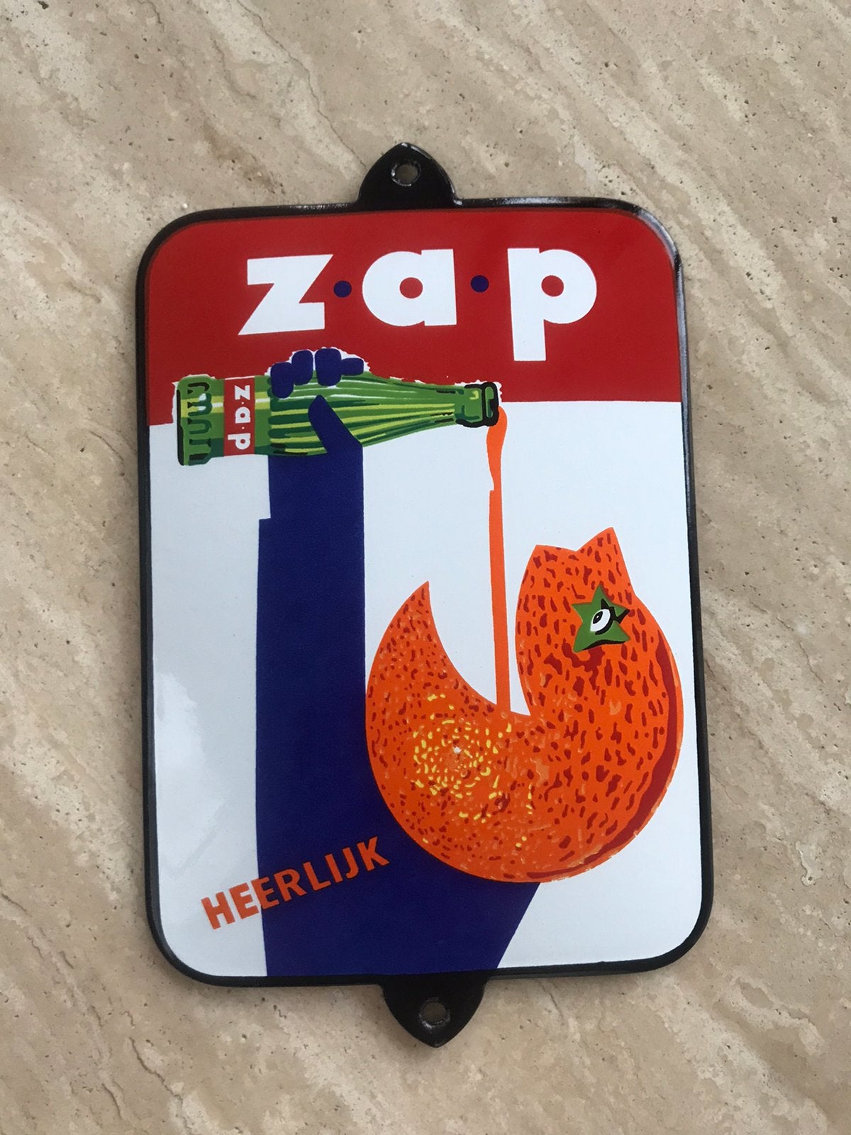 zap emaille reclamebordje, Verzamelen, Ophalen of Verzenden, Zo goed als nieuw, Reclamebord