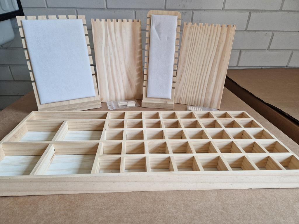 Houten Sieraden Display Set voor Markt of Winkel, Ophalen of Verzenden, Nieuw