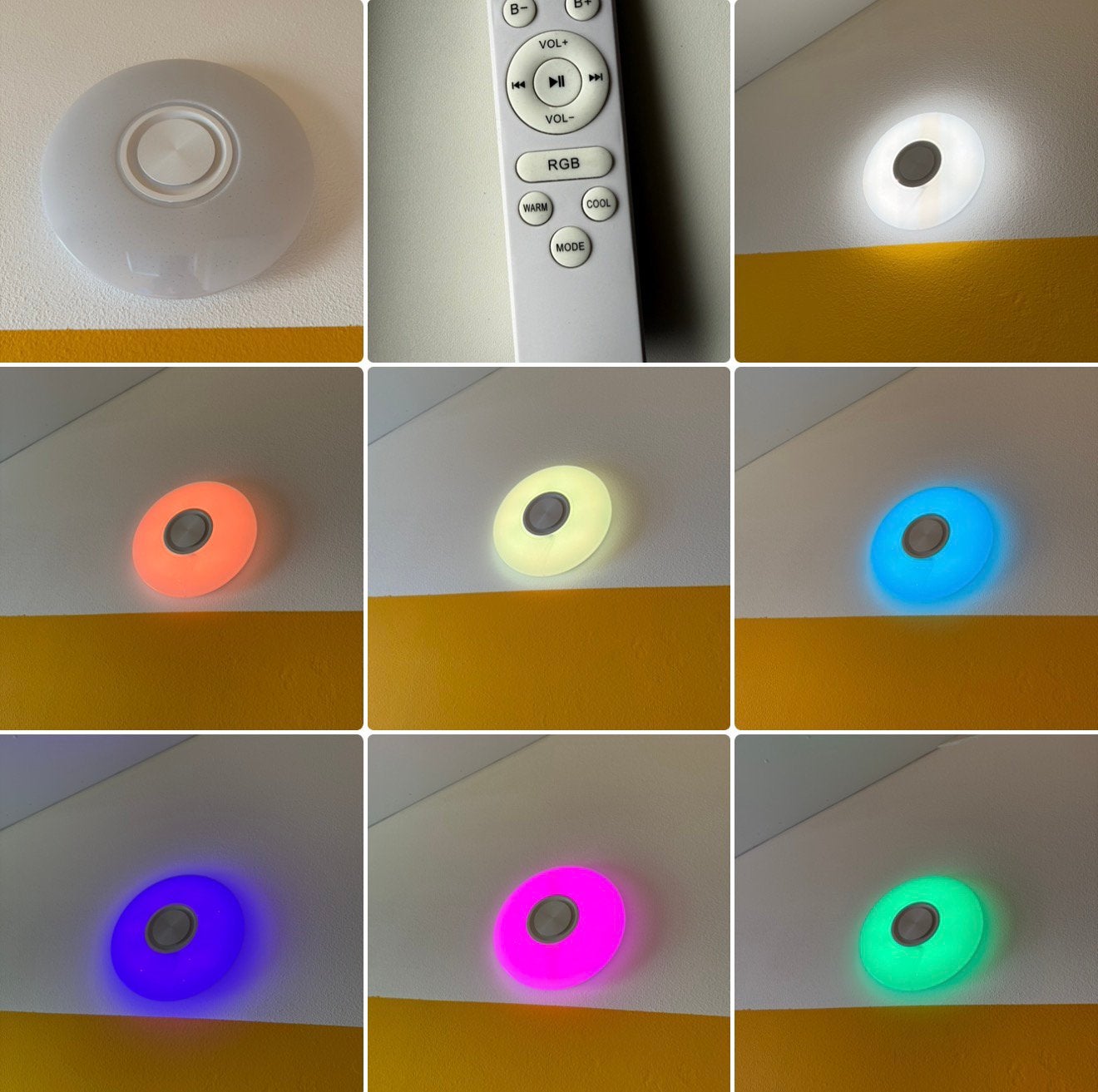 Plafondlamp met kleurenoptie, Afstandsbediening en Speaker, Kunststof, Meerkleurig, Ophalen of Verzenden, Zo goed als nieuw