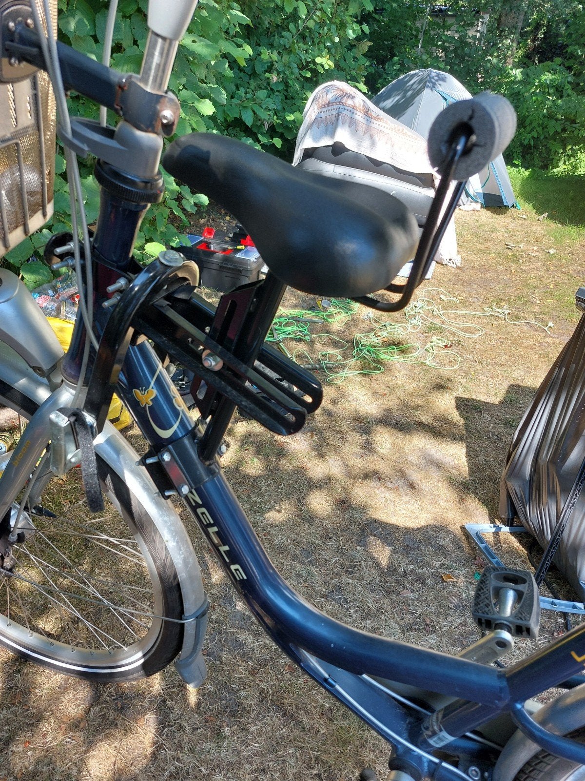 Zadel op Buis - Damesfiets fiets mono model 4, Ophalen, Gebruikt, Voorzitje