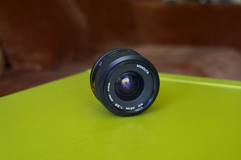 Minolta MD 28mm f2.8, Ophalen of Verzenden, Gebruikt, Groothoeklens