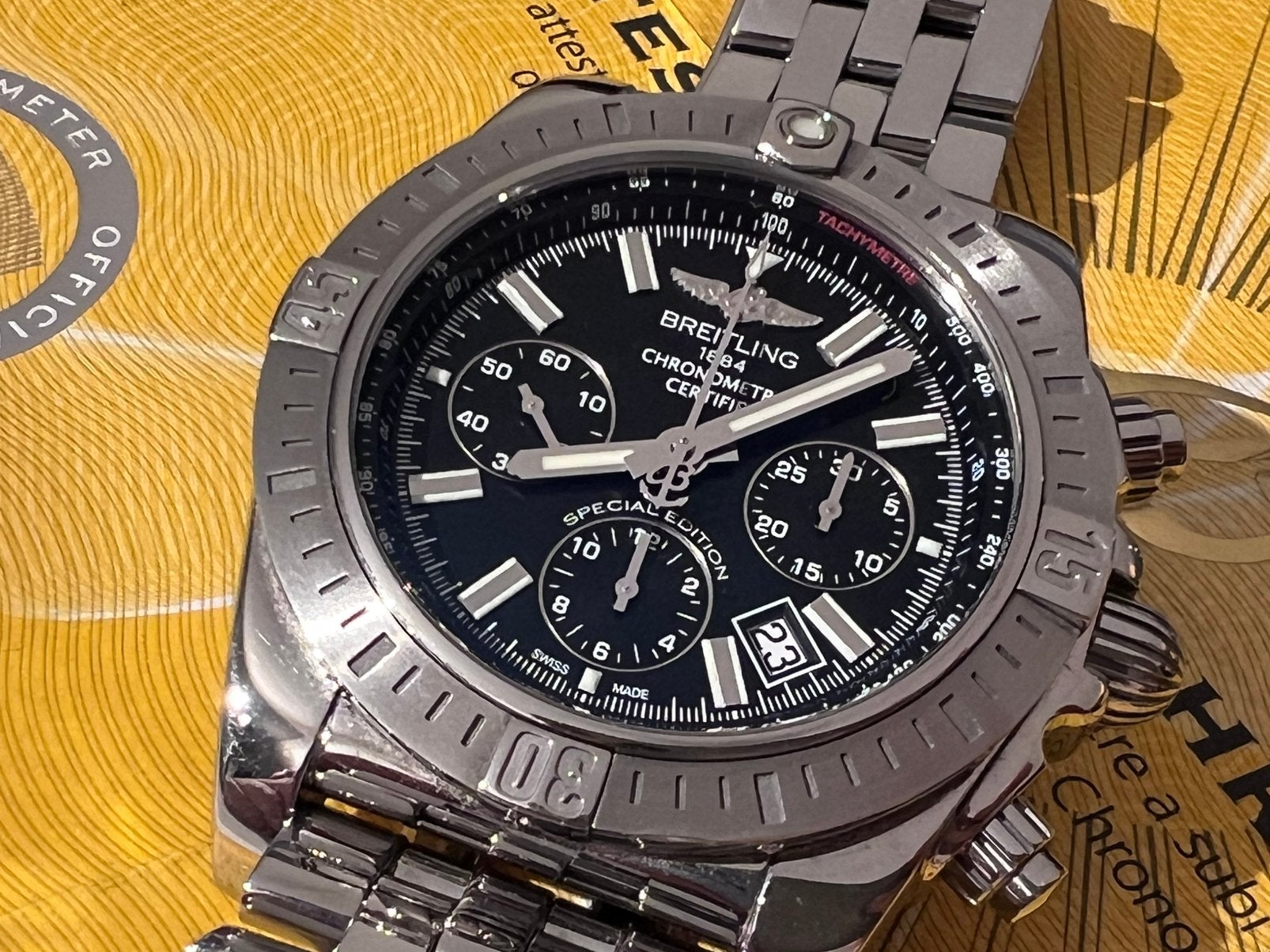 Breitling Chronomat 44 Special Edition 2017 Full Set AB0115, Ophalen, Staal, Staal, Breitling