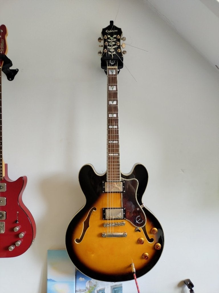 Epiphone Sheraton II | St. Blues White Lightning & ’61 South, Ophalen, Zo goed als nieuw, Hollow body, Overige merken