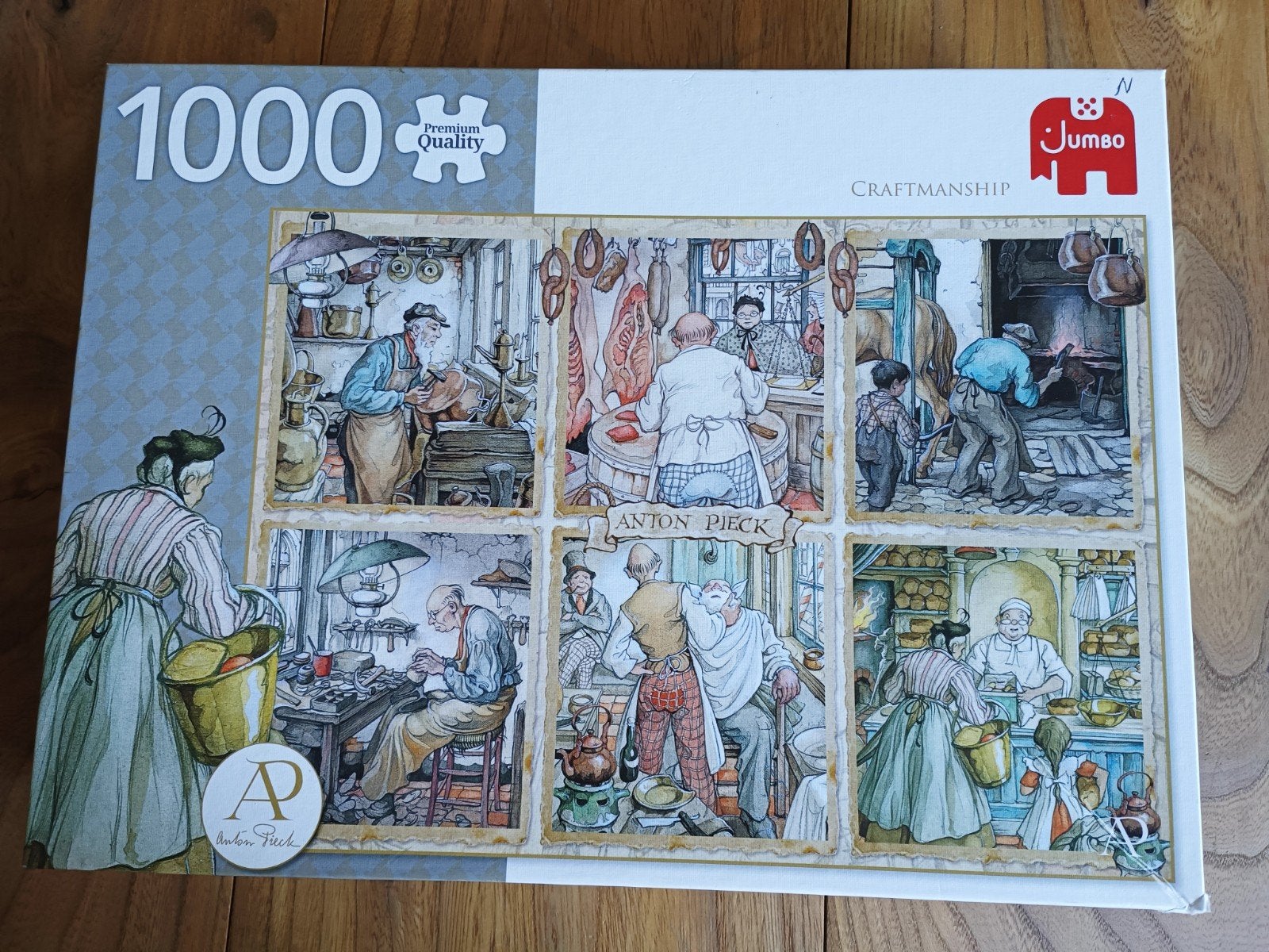 Puzzel Anton Pieck  Ambachtsleden  1000 stukjes, Ophalen of Verzenden, 500 t/m 1500 stukjes, Zo goed als nieuw, Legpuzzel