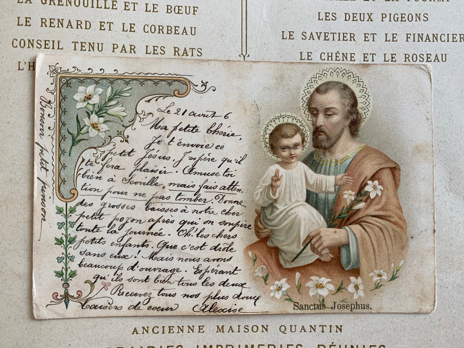 21-8-1906 Religie - Sanctus Josephus (FR), Verzamelen, Ansichtkaarten | Themakaarten, Ophalen of Verzenden, Voor 1920, Gelopen