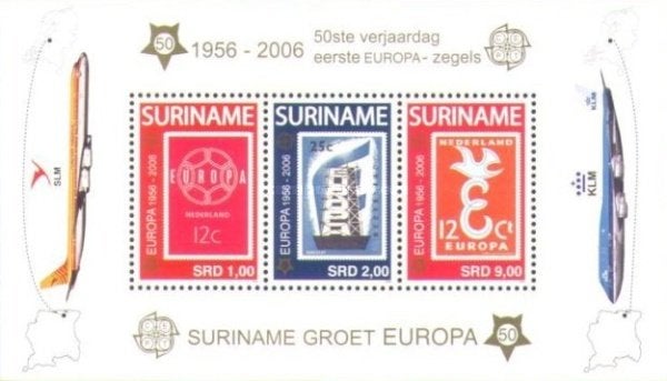 Blok Suriname Europa 1956-2006 Postfris, Ophalen of Verzenden, Postfris, Midden-Amerika
