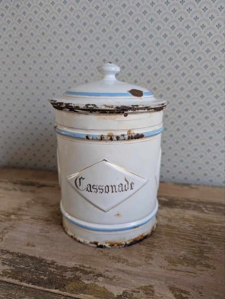 Vintage brocante voorraadpot "Cassonade", Ophalen