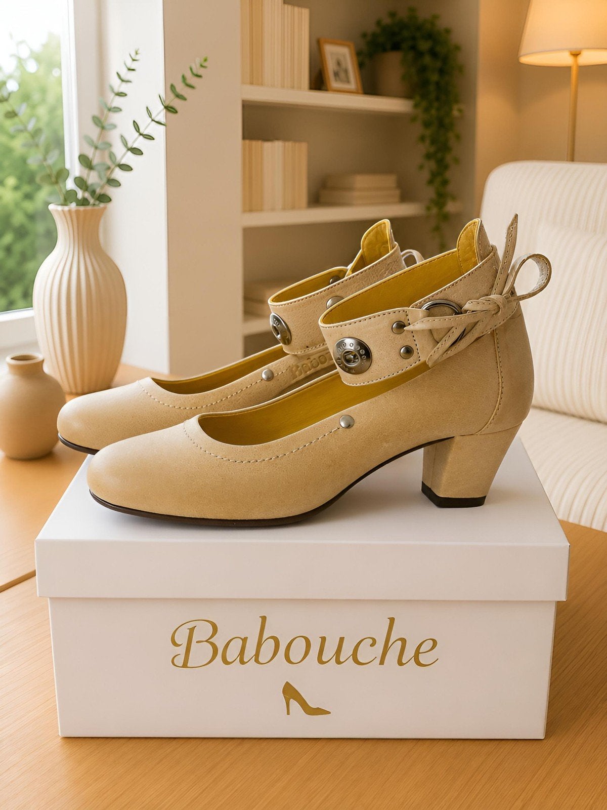 Babouche beige pumps met enkelbandje – Maat 36 – Elegant, Beige, Nieuw, Babouche, Sandalen of Muiltjes
