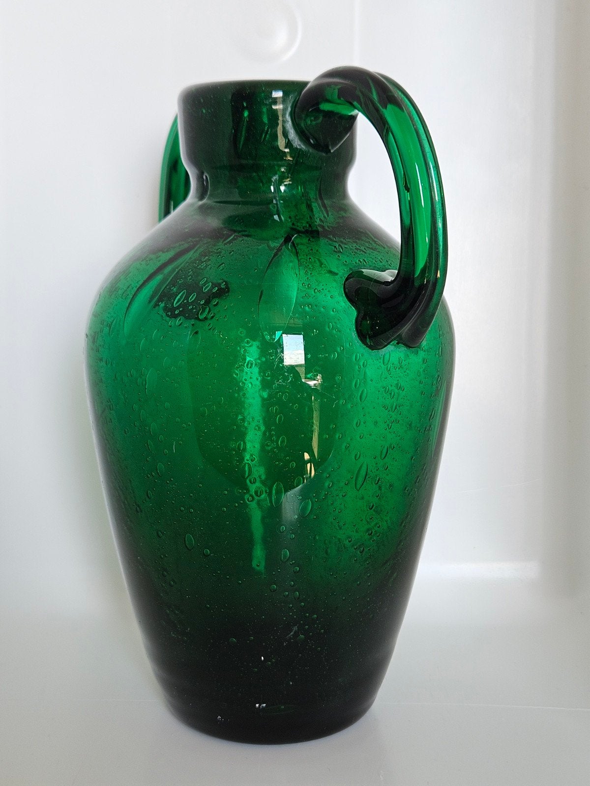 Vintage glazen Leerdam vaas Antiqua groen glas, Antiek en Kunst, Antiek | Glas en Kristal, Ophalen of Verzenden