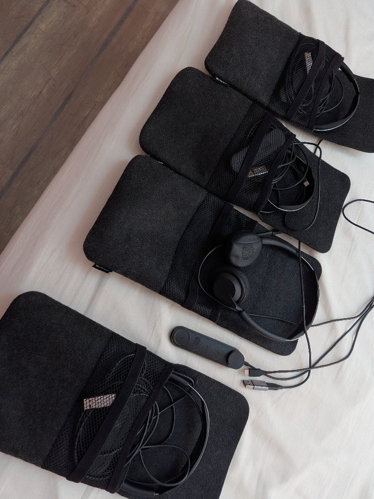 4x Jabra Engage 50 II USB-C + Link Controller | ZGAN, Computers en Software, On-ear, Ophalen of Verzenden, Zo goed als nieuw, Bedraad