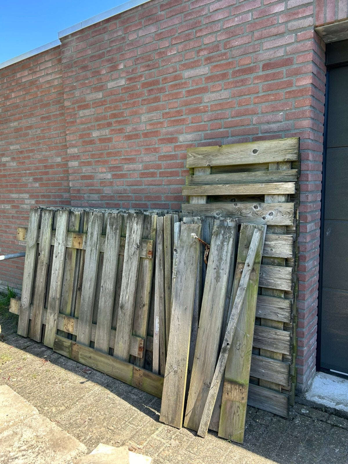Gratis, Oude schutting delen, Doe-het-zelf en Verbouw, Hout en Planken, Ophalen, Gebruikt