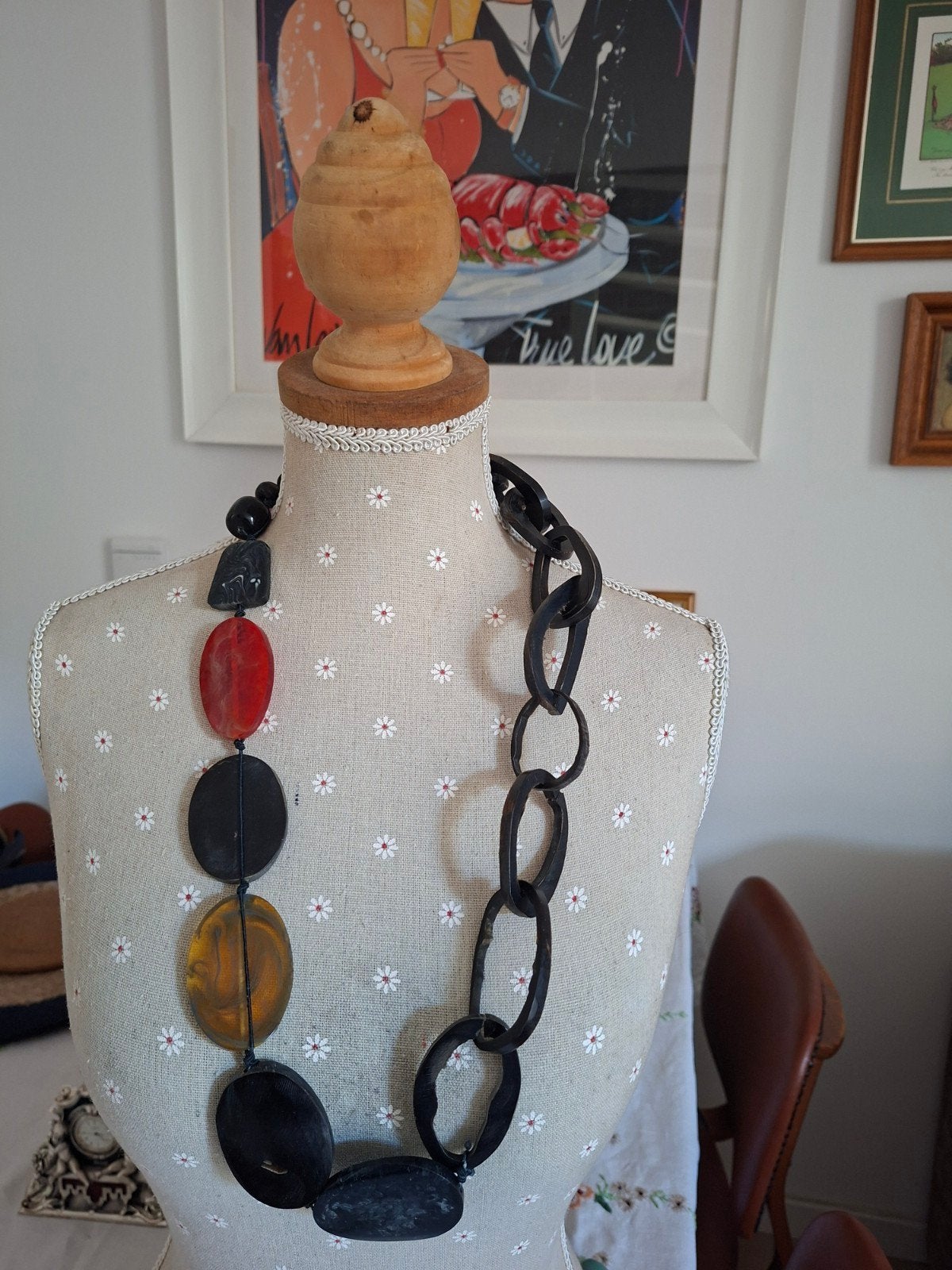 Opvallende vintage ketting, Ophalen of Verzenden, Nieuw, Overige materialen