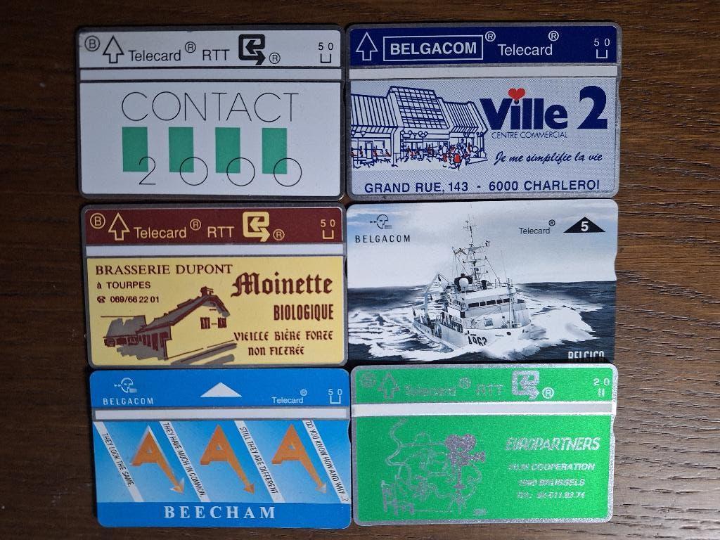6 MINT private telefoonkaarten België, Verzamelen, Telefoonkaarten, Verzenden