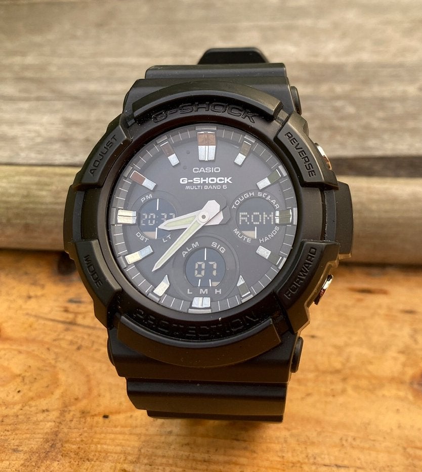 Casio G-Shock: GAW 100 serie, GAW-100B-1A, Ophalen of Verzenden, Waterdicht, Zo goed als nieuw, Zwart