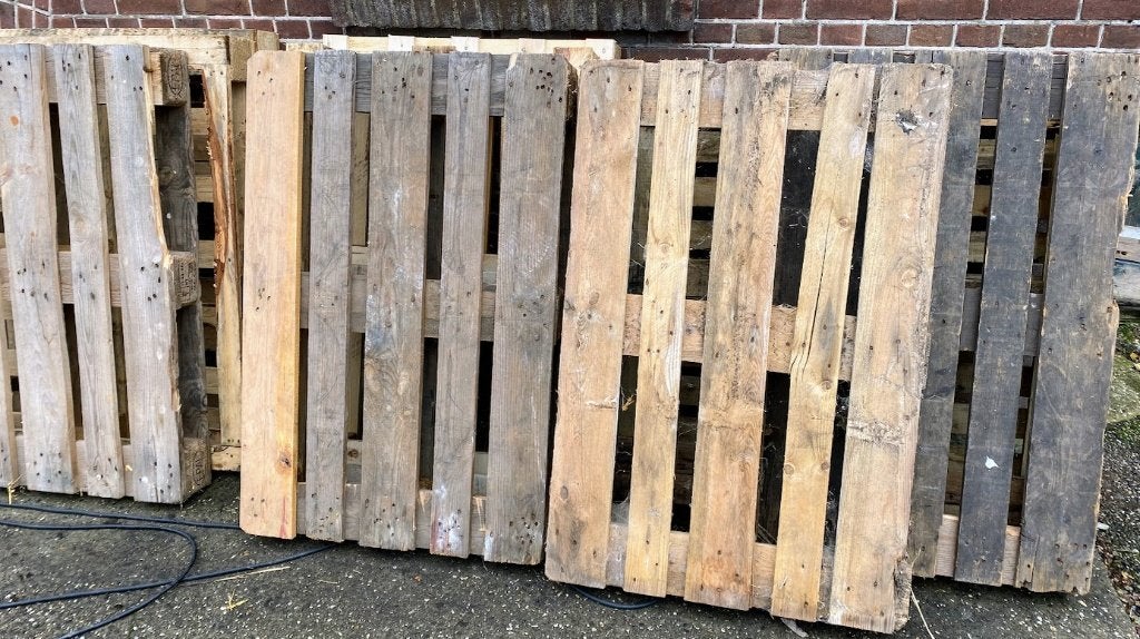 Houtpallets EURO 80x120cm, Ophalen, Gebruikt, Minder dan 25 mm, Pallet
