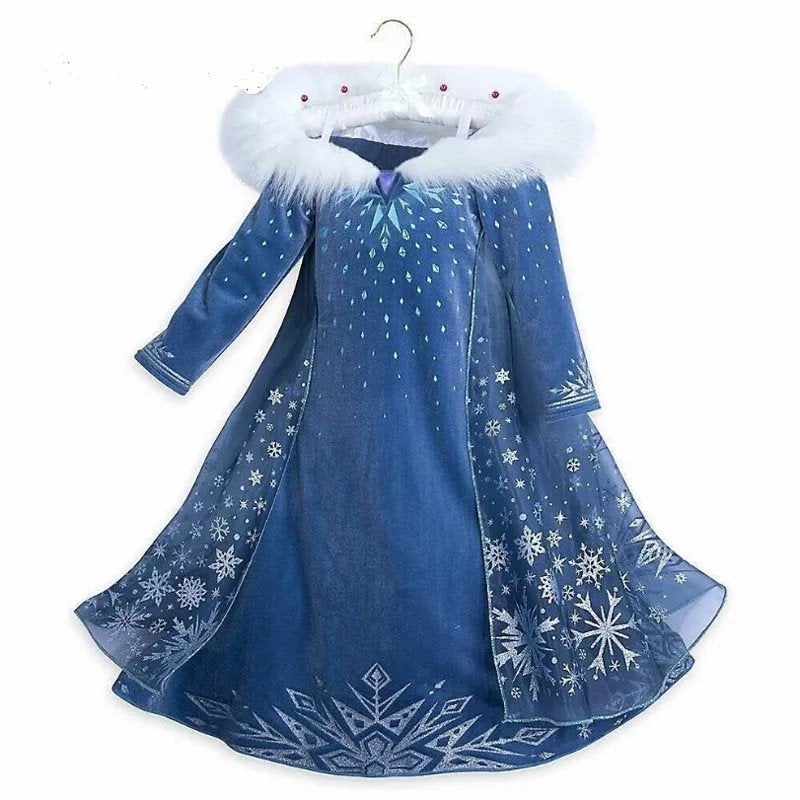 Elsa Frozen Jurk met Cape - Perfect voor Prinsessen, Ophalen of Verzenden, Nieuw, 110 t/m 116, Meisje