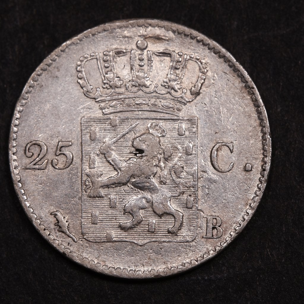 25 cent 1829 Brussel. Zfr., Zilver, 25 cent, Ophalen of Verzenden, Koning Willem I