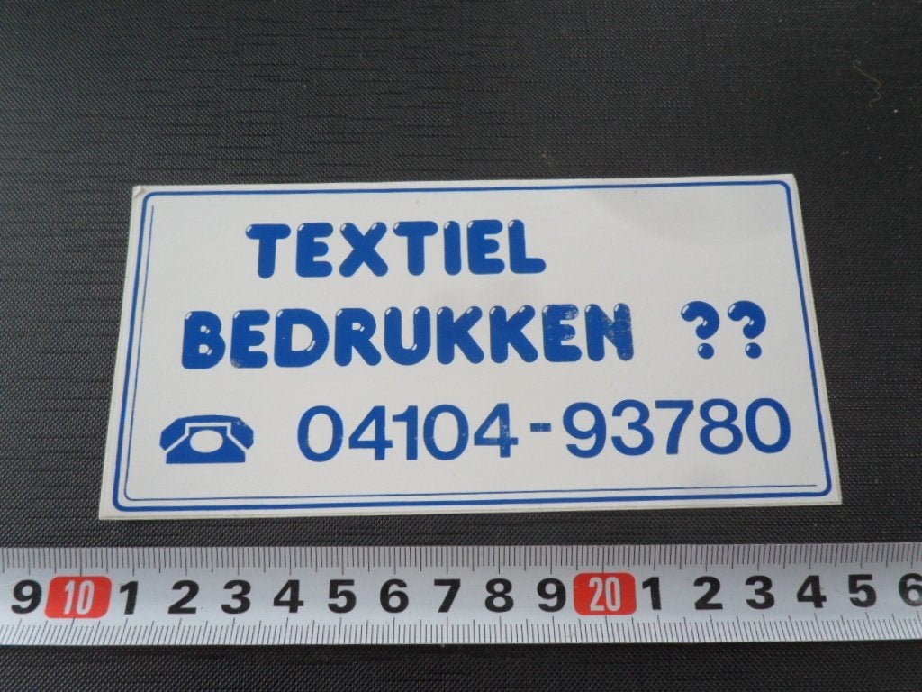 sticker Schijndel TEXTIEL BEDRUKKEN ?? 04104-93780 *, Ophalen, Zo goed als nieuw