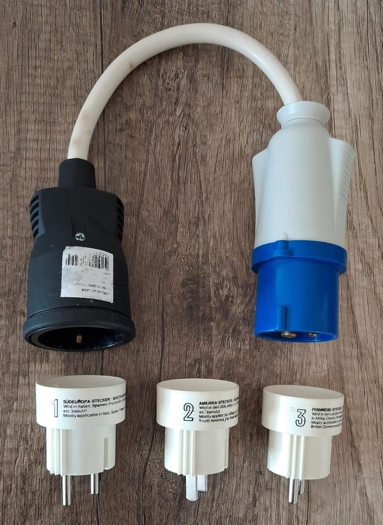 Camping stekkers: CEE naar Schuko en 3 reisstekkers, Caravans en Kamperen, Ophalen of Verzenden