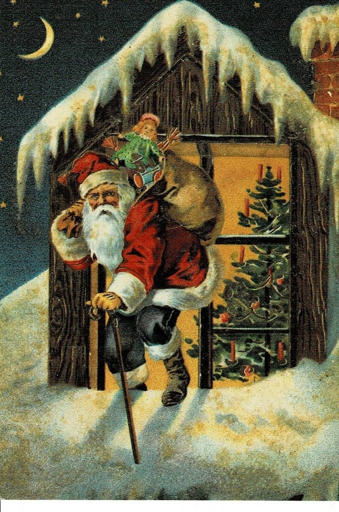 Kerstman, Verzamelen, Ansichtkaarten | Themakaarten, Ophalen of Verzenden, 1960 tot 1980, Ongelopen, Feest(dag)
