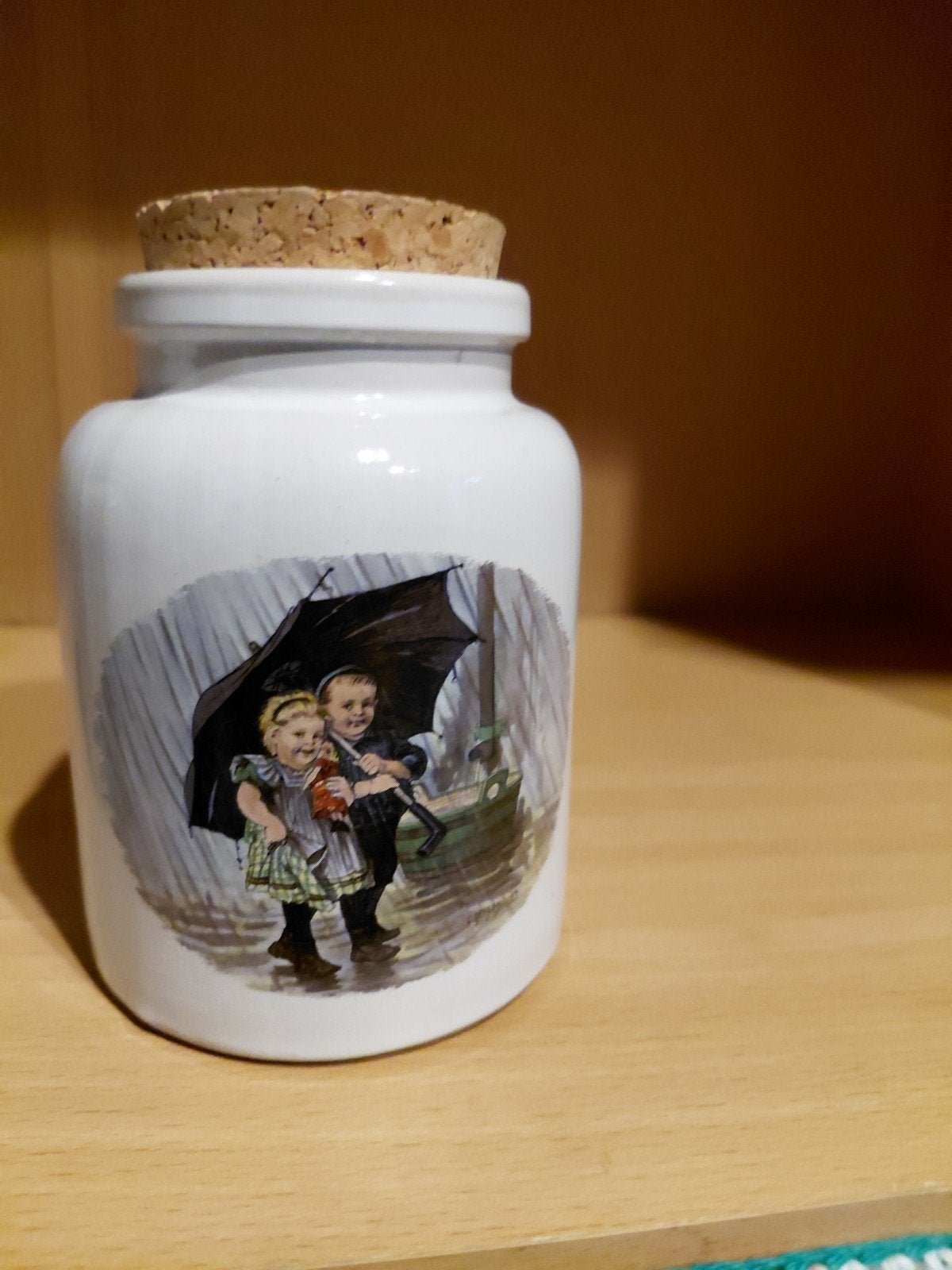 Vintage Ot en Sien voorraadpot met kurk, Ophalen of Verzenden