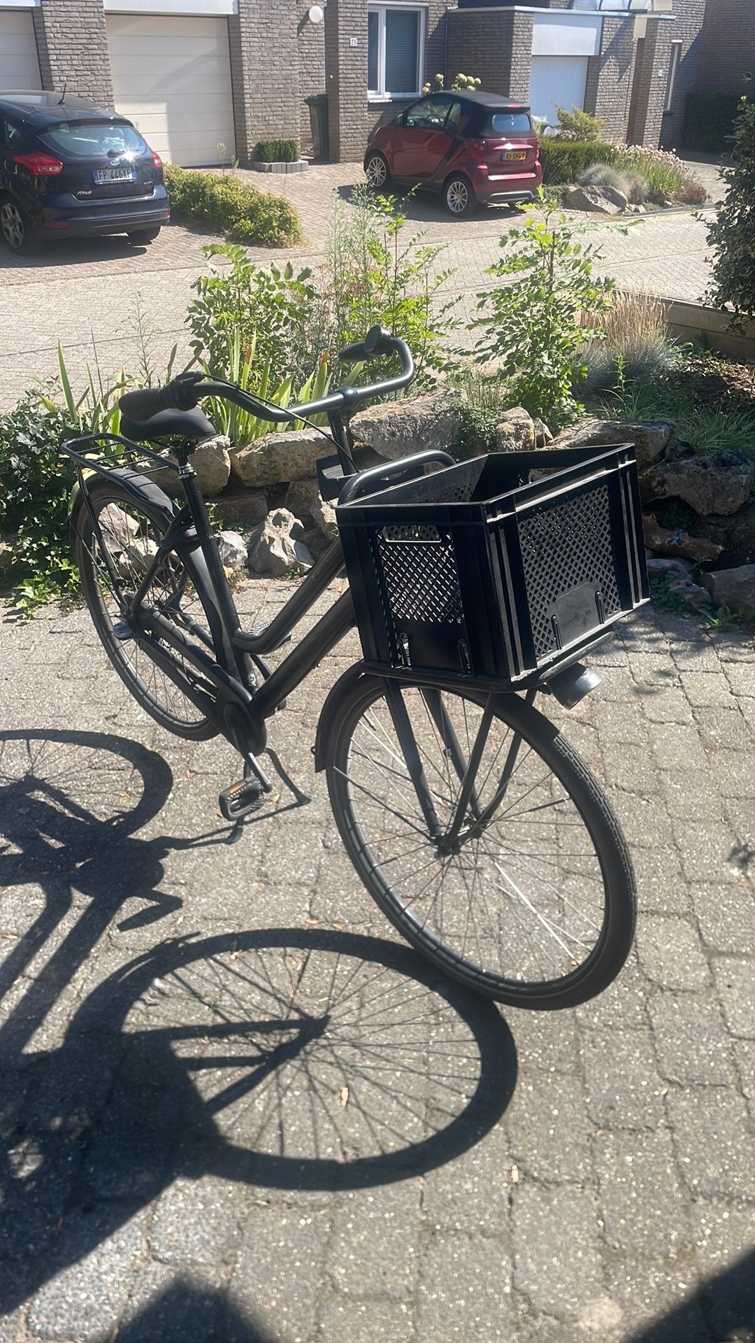 Zwarte BSP damesfiets, Ophalen, Terugtraprem, Versnellingen, 53 tot 56 cm