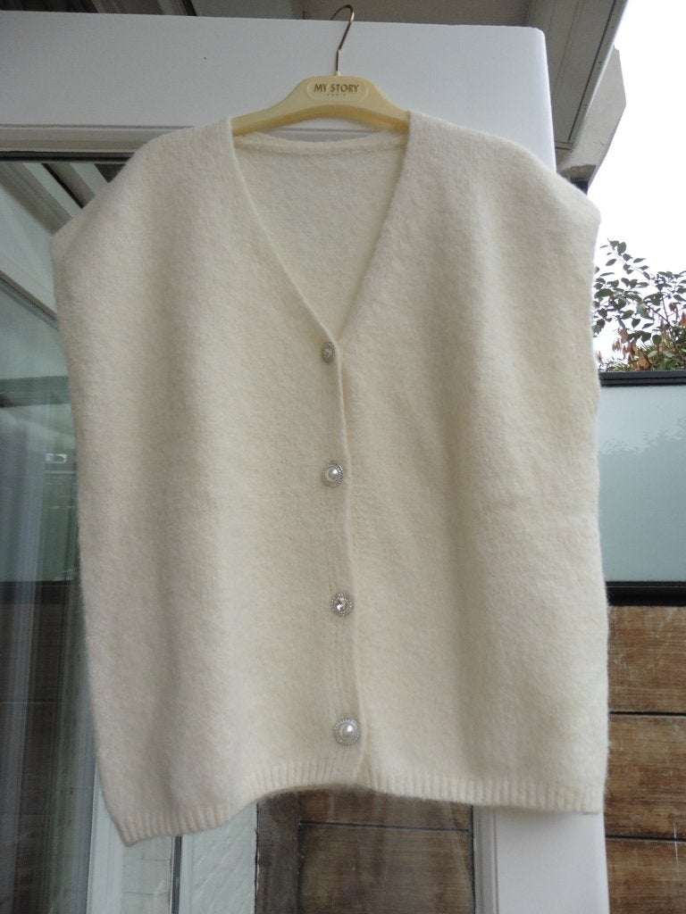 Prachtige zachte top spencer hes NIEUW, Ophalen of Verzenden, Nieuw, Maat 42/44 (L), Wit