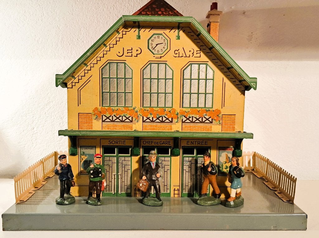 spoor 0 vintage JEP station met zadeldak (in originele doos), Ophalen of Verzenden