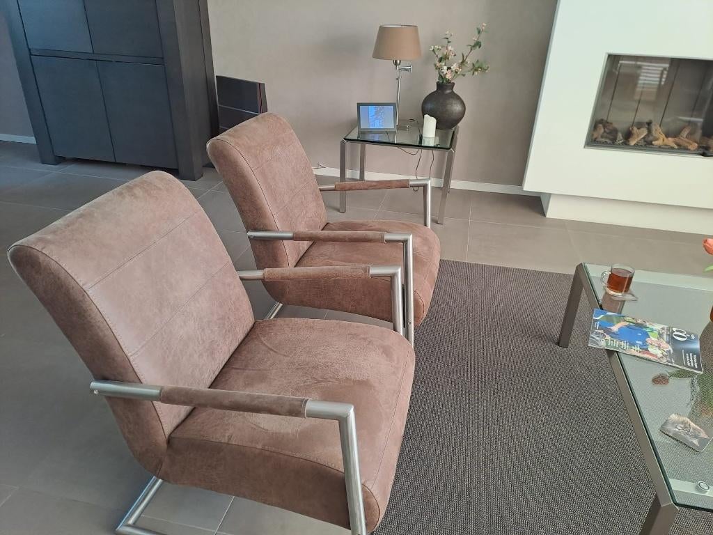 Twee fauteuils Angelica H&H, Ophalen, 75 tot 100 cm, Zo goed als nieuw, Stof