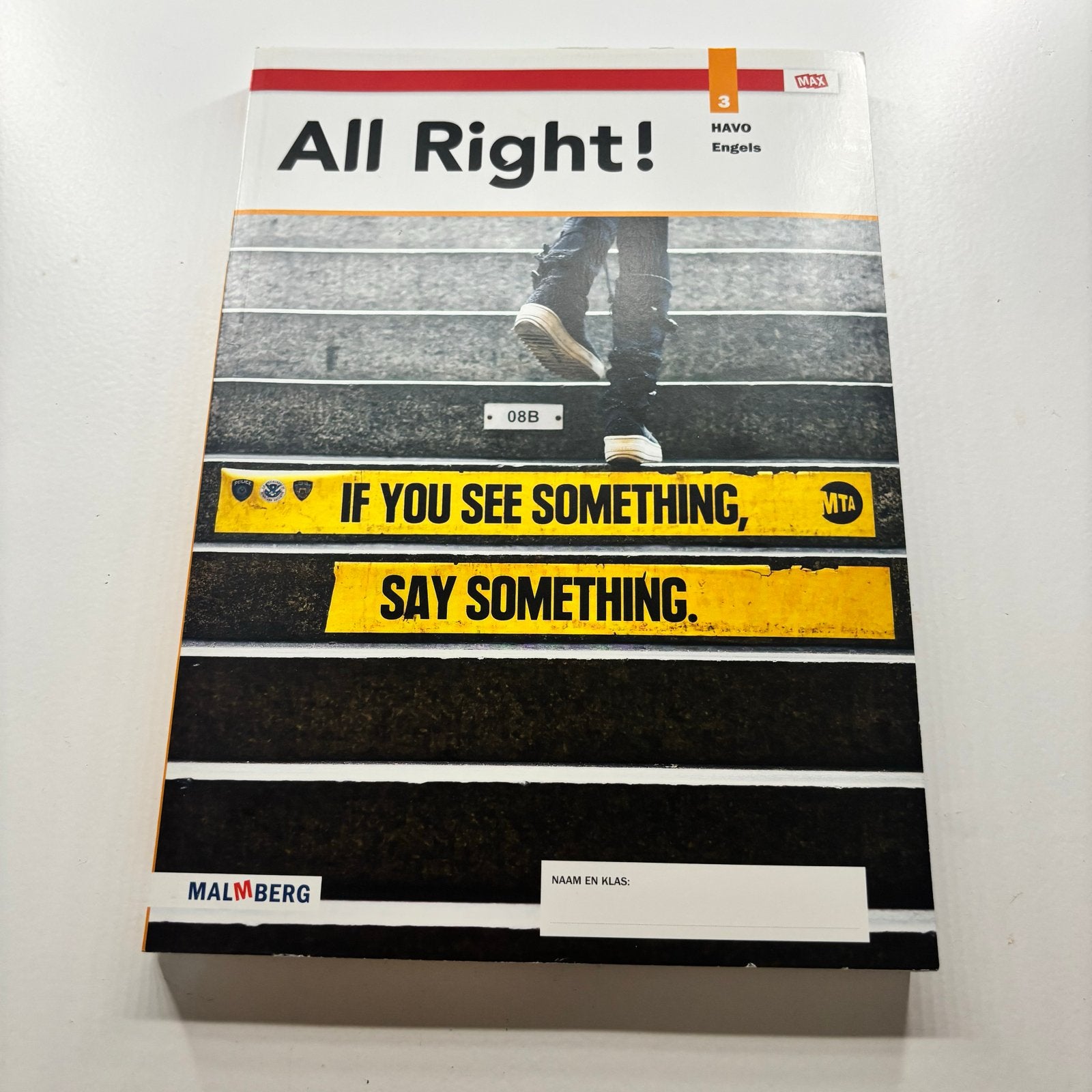 All Right! 3 HAVO Engels werk boek- Malmberg, Boeken, Schoolboeken, Ophalen of Verzenden, Zo goed als nieuw, HAVO, Engels